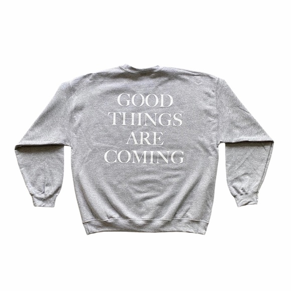 Anthropologie Tops - Good Things Are Coming Crewneck - Grey